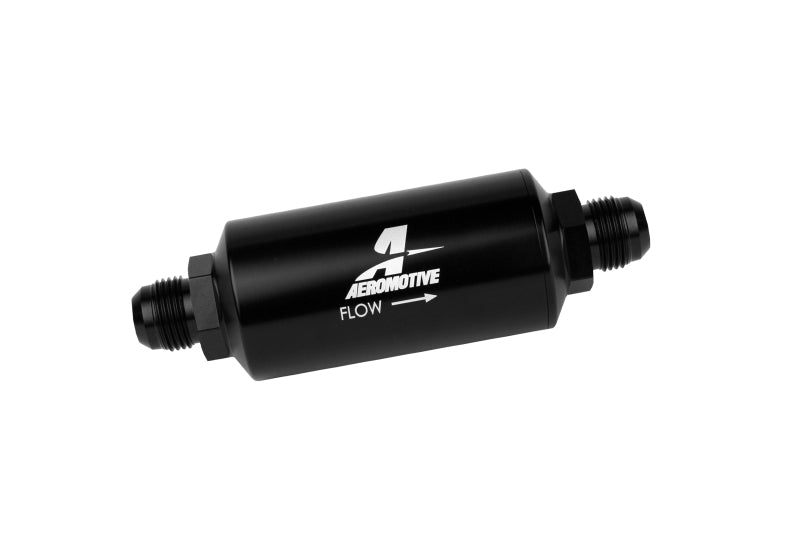 Aeromotive In-Line Filter - AN -10 size Male - 10 Micron Microglass Element - Bright-Dip Black Aeromotive Fuel Filters  AXOPROS