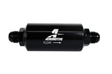 Aeromotive In-Line Filter - AN -10 size Male - 10 Micron Microglass Element - Bright-Dip Black Aeromotive Fuel Filters  AXOPROS