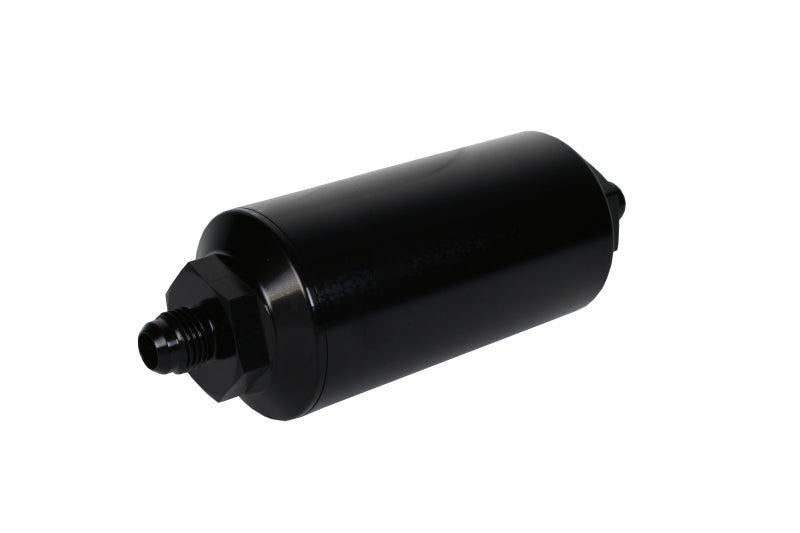 Aeromotive In-Line Filter - (AN-6 Male) 10 Micron Fabric Element Bright Dip Black Finish Aeromotive Fuel Filters  AXOPROS