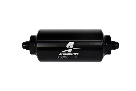 Aeromotive In-Line Filter - (AN-6 Male) 10 Micron Microglass Element Bright Dip Black Finish Aeromotive Fuel Filters  AXOPROS