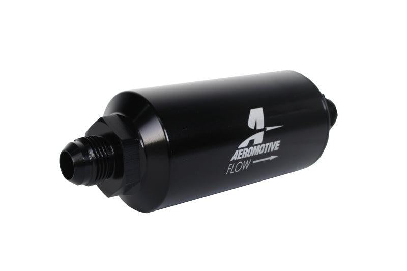 Aeromotive In-Line Filter - (AN -8 Male) 10 Micron Fabric Element Bright Dip Black Finish Aeromotive Fuel Filters  AXOPROS