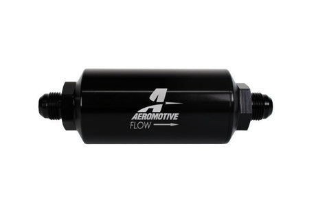 Aeromotive In-Line Filter - (AN -8 Male) 10 Micron Fabric Element Bright Dip Black Finish Aeromotive Fuel Filters  AXOPROS