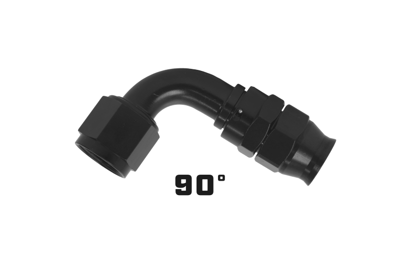 Aeromotive PTFE Hose End - AN-08 - 90 Deg - Black Anodized Aeromotive Fittings  AXOPROS