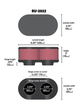 K&N Filter Universal Filter 2 3/4 inch Dual Flange GSXR Oval (2/Box) K&N Engineering Air Filters - Universal Fit  AXOPROS