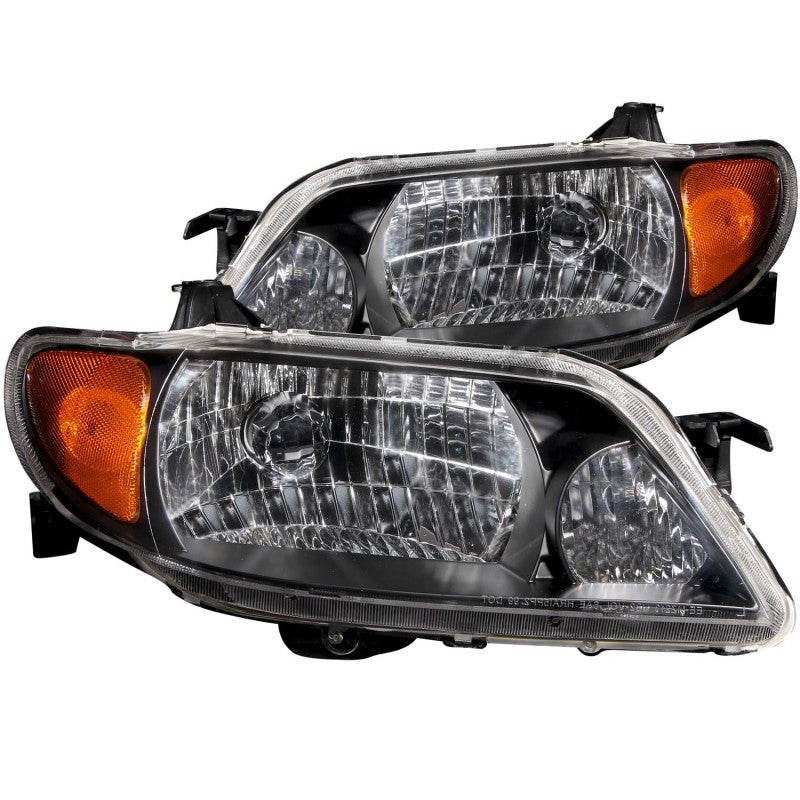 ANZO 2001-2003 Mazda Protege Crystal Headlights Black ANZO Headlights  AXOPROS