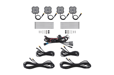 Diode Dynamics Diode Dyamics Rock Light - Red/White - M8 4-Pack Light Accessories and Wiring aftermarket performance part