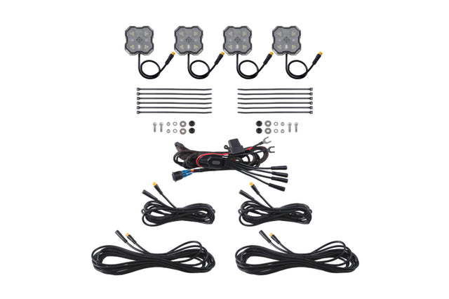 Diode Dynamics Diode Dyamics Rock Light - Red/White - M8 4-Pack Light Accessories and Wiring aftermarket performance part