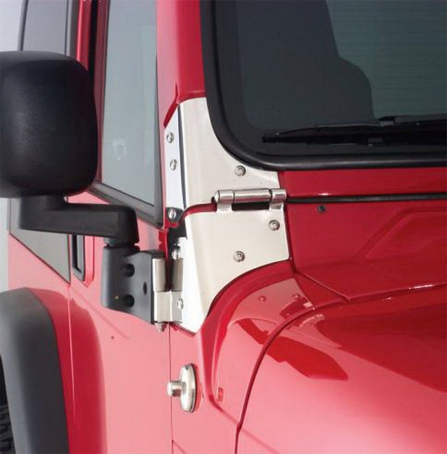Rampage 1976-1983 Jeep CJ5 Windshield Hinge - Stainless Rampage Doors  AXOPROS