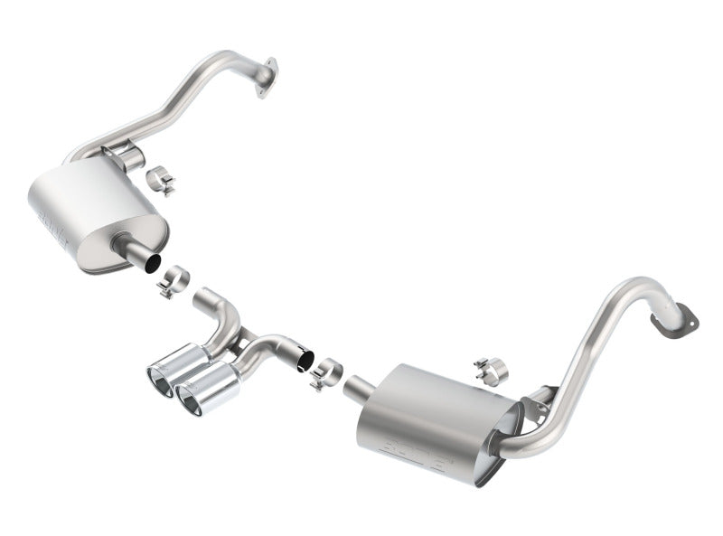Borla 14-15 Porsche Cayman/Boxster (981) RWD 2Dr Dual Center Rear Exit Catback 4in Tip Exhaust Sys Borla Catback  AXOPROS