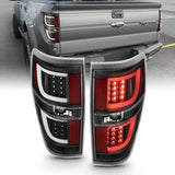ANZO 2009-2013 Ford F-150 LED Taillights Black ANZO Tail Lights  AXOPROS
