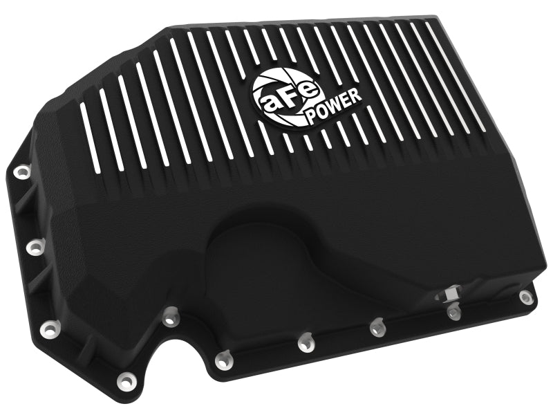 aFe 05-19 VW 1.8L/2.0L w/o Oil Sensor Engine Oil Pan Black POWER Street Series w/ Machined Fins aFe Diff Covers  AXOPROS