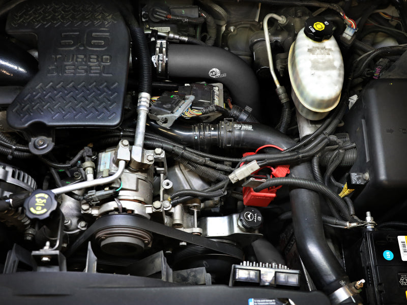 aFe 06-10 GM Diesel Trucks V8 6.6L BladeRunner Aluminum Hot & Cold Charge Pipe Kit - Black aFe Intercoolers  AXOPROS
