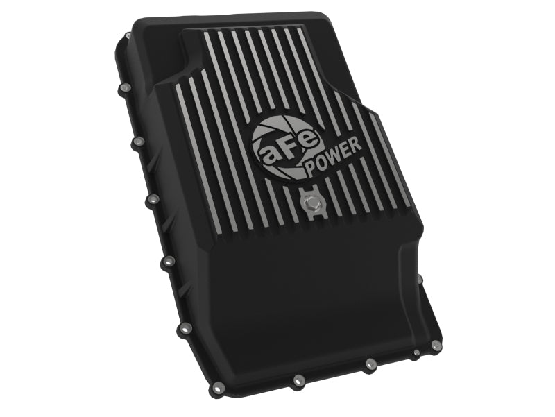 aFe 17-24 Ford F-150 10R60/10R80 Pro Series Rear Transmission Pan Black w/ Machined Fins aFe Diff Covers  AXOPROS