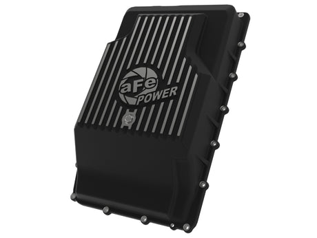 aFe 17-24 Ford F-150 10R60/10R80 Pro Series Rear Transmission Pan Black w/ Machined Fins aFe Diff Covers  AXOPROS