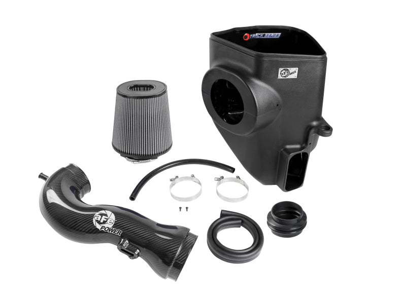 aFe 19-21 GM Trucks 5.3L/6.2L Track Series Carbon Fiber Cold Air Intake System W/ Pro Dry S Filters aFe Cold Air Intakes  AXOPROS