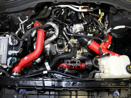 aFe 20-23 Ford Explorer ST V6 3.0L (tt) BladeRunner Aluminum Hot and Cold Charge Pipe Kit - Red aFe Intercoolers  AXOPROS
