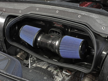 aFe 2020 Chevrolet Corvette C8 Track Series Carbon Fiber Cold Air Intake System With Pro 5R Filters aFe Cold Air Intakes  AXOPROS