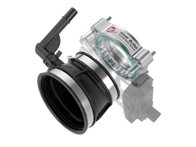 aFe 2020 Vette C8 Silver Bullet Aluminum Throttle Body Spacer Works w/ Factory Intake Only - Silver aFe Throttle Body Spacers  AXOPROS