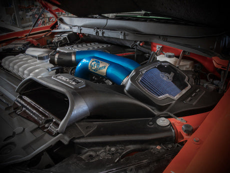 aFe 21-22 Ford F-150 Raptor V6-3.5L(tt) Momentum XP Cold Air Intake System - Blue w/ Pro 5R Filter aFe Cold Air Intakes  AXOPROS