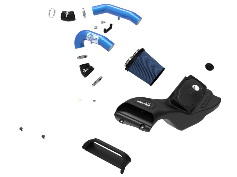 aFe 21-22 Ford F-150 Raptor V6-3.5L(tt) Momentum XP Cold Air Intake System - Blue w/ Pro 5R Filter aFe Cold Air Intakes  AXOPROS