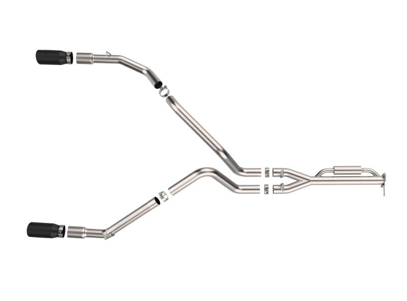 aFe 21-24 Ford F-150 Vulcan Series 3 IN to 3-1/2 IN Stainless Steel Cat-Back Exhaust System - Black aFe Catback  AXOPROS