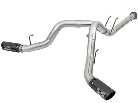 aFe ATLAS 4in DPF-Back Alum Steel Exhaust System w/Black Tip 2017 Ford Diesel Trucks V8-6.7L (td) aFe DPF Back  AXOPROS