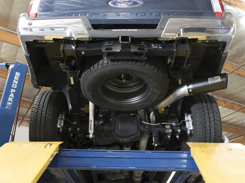 aFe ATLAS 5in DPF-Back Alum Steel Exhaust System w/Black Tip 2017 Ford Diesel Trucks V8-6.7L (td) aFe DPF Back  AXOPROS