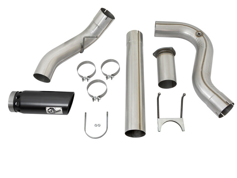 aFe ATLAS 5in DPF-Back Alum Steel Exhaust System w/Black Tip 2017 Ford Diesel Trucks V8-6.7L (td) aFe DPF Back  AXOPROS
