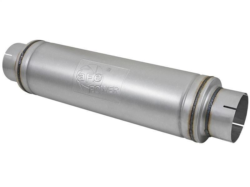 aFe ATLAS Aluminized Steel Muffler 5in Center/Center 24in L x 7in Diameter - Round Body aFe Muffler  AXOPROS