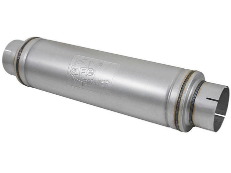 aFe ATLAS Aluminized Steel Muffler 5in Center/Center 24in L x 7in Diameter - Round Body aFe Muffler  AXOPROS