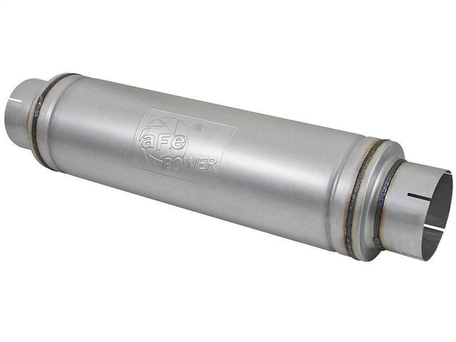 aFe ATLAS Aluminized Steel Muffler 5in Center/Center 24in L x 7in Diameter - Round Body aFe Muffler  AXOPROS