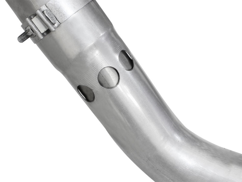 aFe Atlas Exhaust 4in DPF-Back Exhaust Aluminized Steel Polished Tip 11-14 ford Diesel Truck V8-6.7L aFe DPF Back  AXOPROS