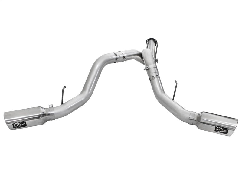 aFe Atlas Exhaust 4in DPF-Back Exhaust Aluminized Steel Polished Tip 11-14 ford Diesel Truck V8-6.7L aFe DPF Back  AXOPROS