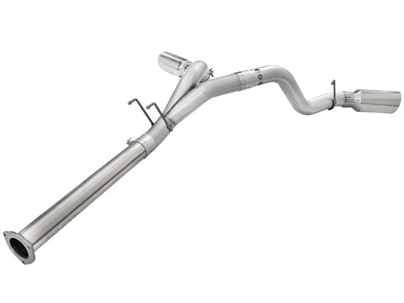 aFe Atlas Exhaust 4in DPF-Back Exhaust Aluminized Steel Polished Tip 11-14 ford Diesel Truck V8-6.7L aFe DPF Back  AXOPROS