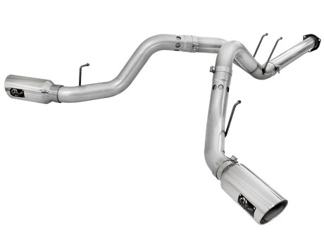 aFe Atlas Exhaust 4in DPF-Back Exhaust Aluminized Steel Polished Tip 11-14 ford Diesel Truck V8-6.7L aFe DPF Back  AXOPROS
