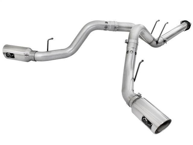 aFe Atlas Exhaust 4in DPF-Back Exhaust Aluminized Steel Polished Tip 11-14 ford Diesel Truck V8-6.7L aFe DPF Back  AXOPROS