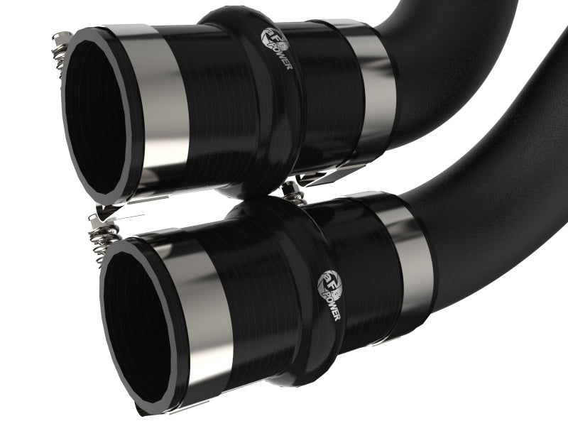 aFe BladeRunner 21-22 Ford F-150 Ecoboost V6-3.5L(tt) Aluminum Hot and Cold Charge Pipe Kit Black aFe Intercoolers  AXOPROS