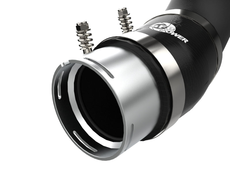 aFe BladeRunner Black 3in Aluminum Charge Pipe Kit 20-21 GM Diesel Trucks V8-6.6L (td) L5P aFe Intercoolers  AXOPROS