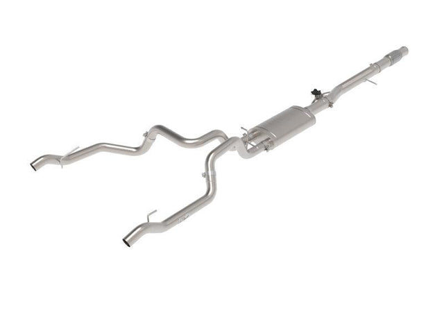 aFe Gemini XV 4in to Dual 3in 304 SS Cat-Back Exhaust w/ Cutout 19-21 GM Silverado/Sierra V8-6.2L aFe Catback  AXOPROS
