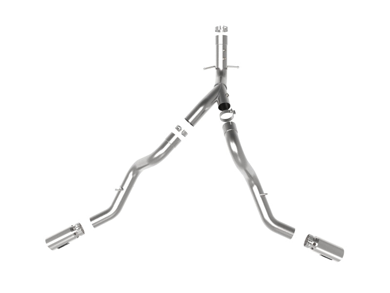 aFe Large Bore-HD 4in 409SS DPF-Back Exhaust System w/Polished Tips 20 GM Diesel Trucks V8-6.6L aFe DPF Back  AXOPROS