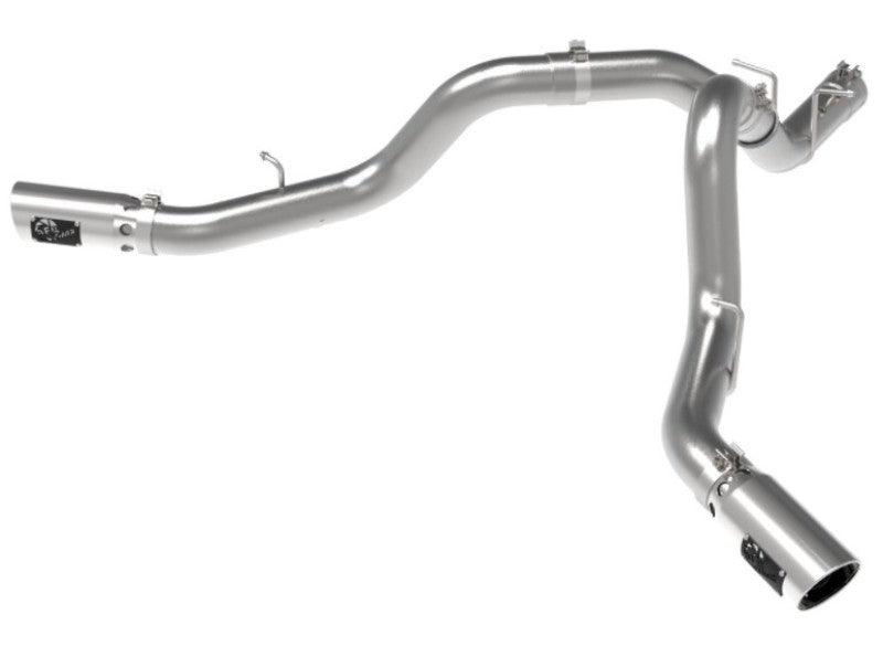 aFe Large Bore-HD 4in 409SS DPF-Back Exhaust System w/Polished Tips 20 GM Diesel Trucks V8-6.6L aFe DPF Back  AXOPROS