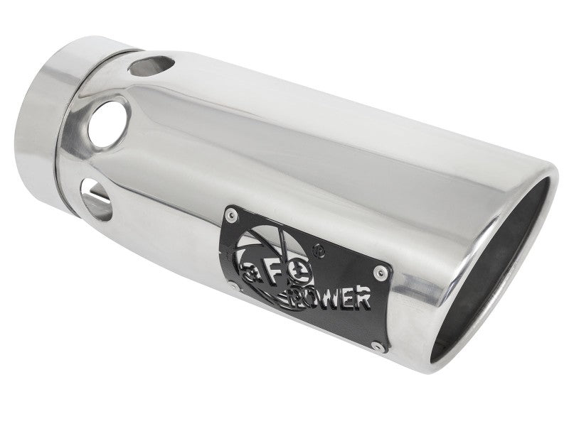 aFe Large Bore-HD 4in 409SS DPF-Back Exhaust System w/Polished Tips 20 GM Diesel Trucks V8-6.6L aFe DPF Back  AXOPROS