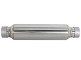 aFe MACH Force-Xp 304 Stainless Steel Resonator 2.5in Inlet/Outlet x 4in Dia x 15in Body x 19in L aFe X Pipes  AXOPROS