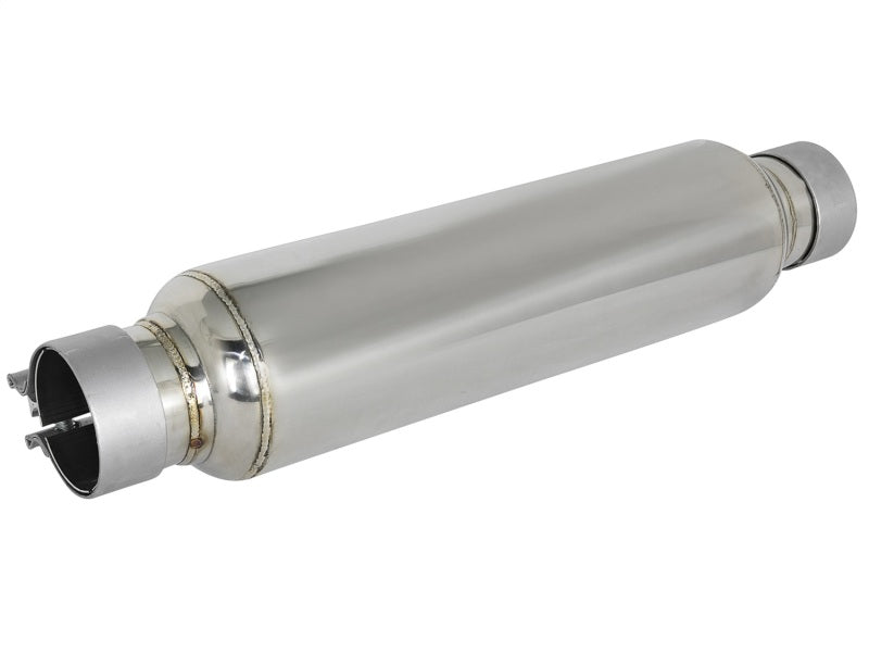 aFe MACH Force-Xp 304 Stainless Steel Resonator 2.5in Inlet/Outlet x 4in Dia x 15in Body x 19in L aFe X Pipes  AXOPROS