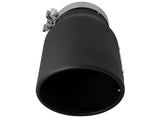 aFe MACHForce XP 5in 304 Stainless Steel Exhaust Tip 5 In x 7 Out x 12L in Bolt On Right - Black aFe Catback  AXOPROS
