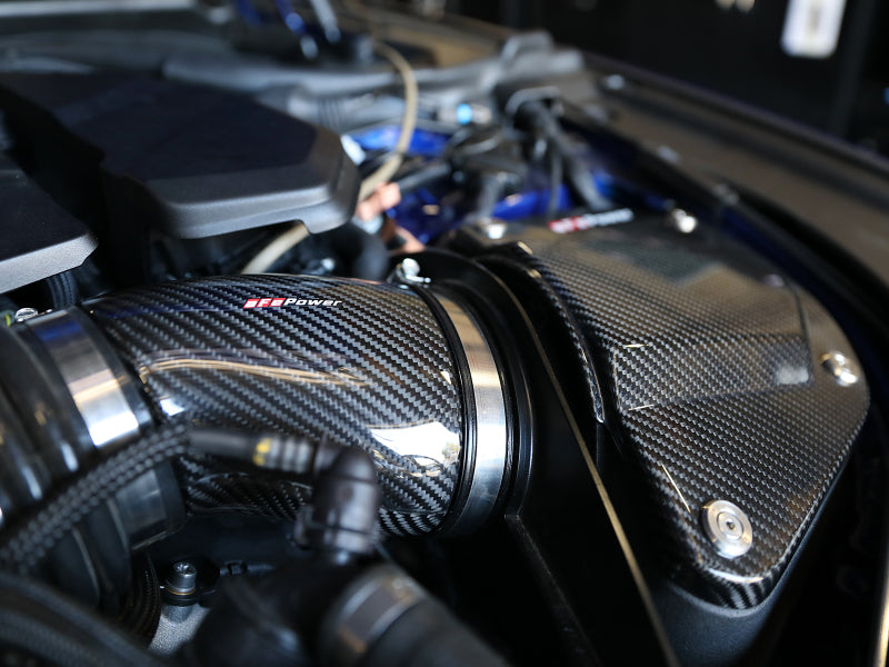 aFe Momentum Black Series Carbon Fiber Pro 5R Air Intake System BMW M5 (F90) 18-19 aFe Cold Air Intakes  AXOPROS