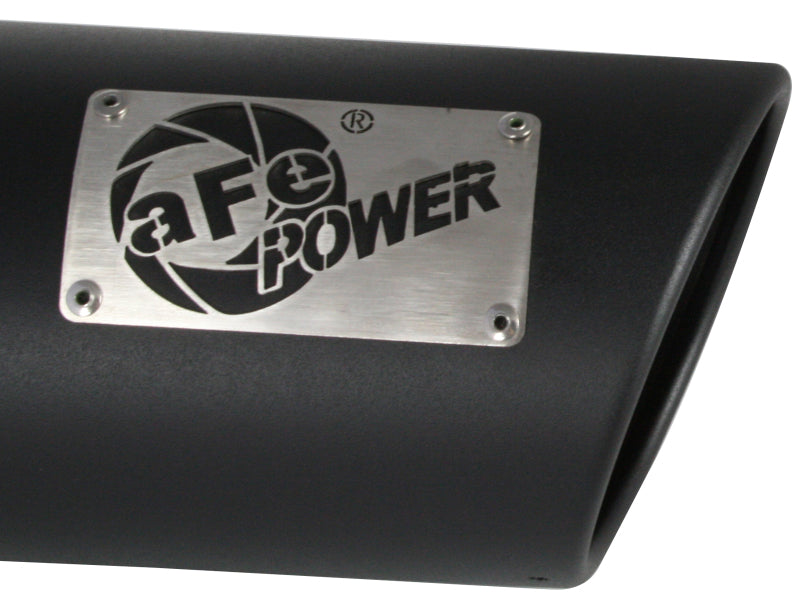 aFe Power Diesel Exhaust Tip Black- 4 in In x 5 out X 12 in Long Bolt On (Right) aFe Catback  AXOPROS