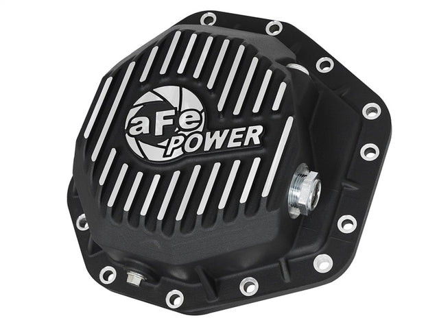 aFe Power Pro Ser Rear Diff Cover Black w/Mach Fins 2017 Ford Diesel Trucks V8-6.7L(td) Dana M275-14 aFe Diff Covers  AXOPROS