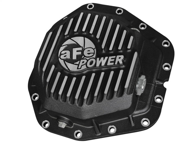 aFe Power Rear Diff Cover Black w/Machined Fins 17 Ford F-350/F-450 6.7L (td) Dana M300-14 (Dually) aFe Diff Covers  AXOPROS