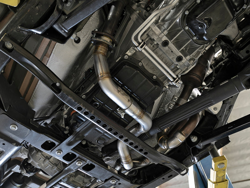 aFe POWER Twisted Steel Y-Pipe 2-1/4in 409 SS Exhaust System 2018 Jeep Wrangler (JL) V6-3.6L aFe X Pipes  AXOPROS